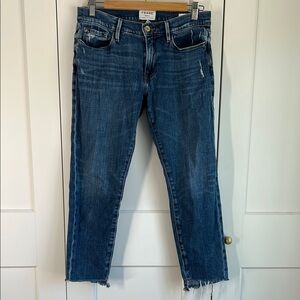 Frame Denim Le Garçon Dark Blue Straight Leg Jeans | 27